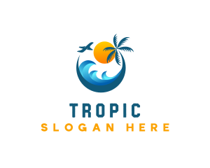 Travel Resort Sunset logo design