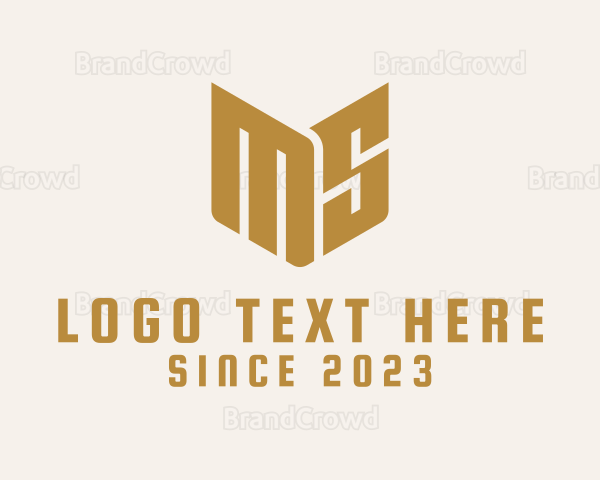 Golden Auto Mechanic Letter MS Logo