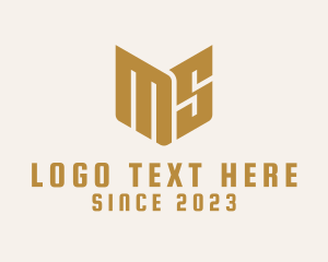 Automobile - Golden Auto Mechanic Letter MS logo design