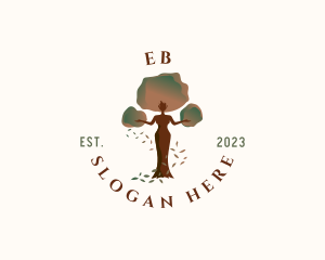 Yoga - Wellness Tree Woman logo design