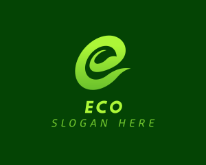 Eco Leaf Letter E logo design