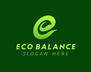 Eco Leaf Letter E logo design