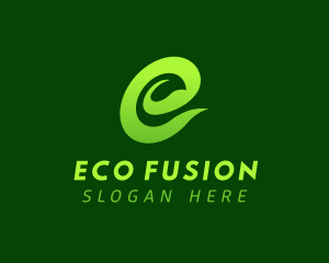 Eco Leaf Letter E logo design