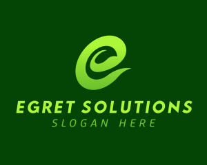 Eco Leaf Letter E logo design