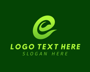 Pink Leaf - Eco Leaf Letter E logo design