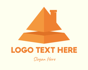 Egyptian - Orange Pyramid House logo design