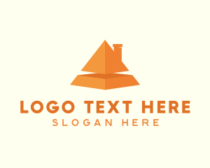 Residential - Orange Pyramid House logo design