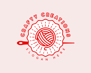 Hobby - Crochet Yarn Needle logo design