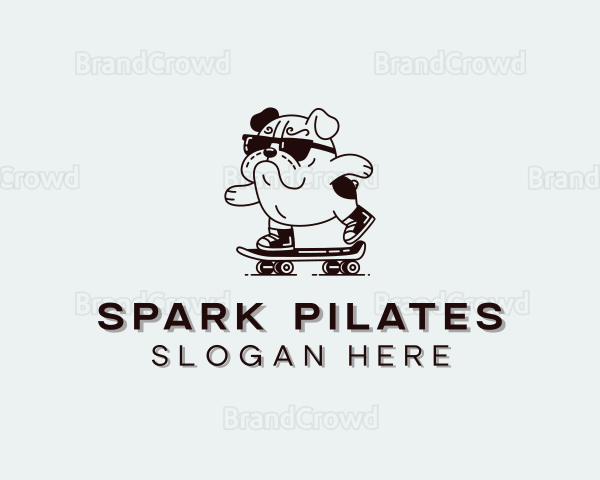 Pug Dog Skateboard Logo