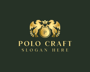 Polo - Pegasus Horse Shield logo design