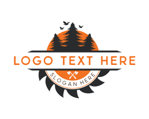 Badge - Forest Woodcutter Lumberjack logo design