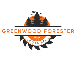 Forest Woodcutter Lumberjack logo design