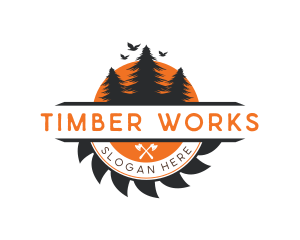 Forest Woodcutter Lumberjack logo design