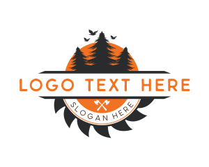 Pinetree - Forest Woodcutter Lumberjack logo design