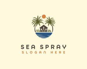 Beach House Sunset logo design