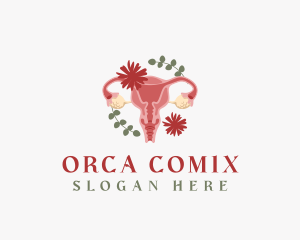 Floral Uterus Organ Logo