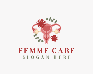 Gynecologist - Floral Uterus Organ logo design