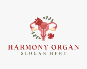 Organ - Floral Uterus Organ logo design