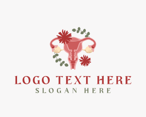 Ob Gyne - Floral Uterus Organ logo design