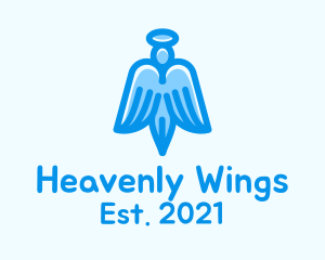 Angel Wings Pen logo design