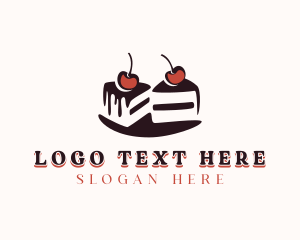 Cake Slice - Chocolate Cake Dessert logo design