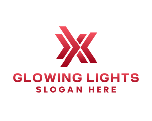 Logistics Arrow Letter X logo design