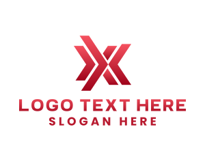 Logistics Arrow Letter X logo design