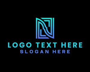 Letter N - Tech Software App logo design