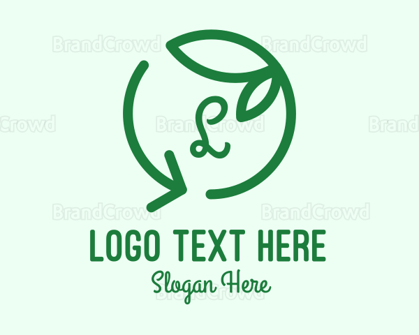 Green Recycle Leaf Letter Logo