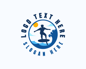 Outdoor - Foil Surfing Beach logo design