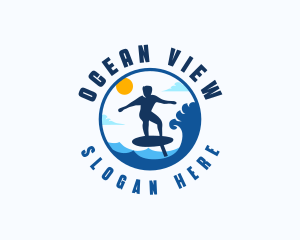 Foil Surfing Beach logo design