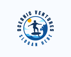 Foil Surfing Beach logo design