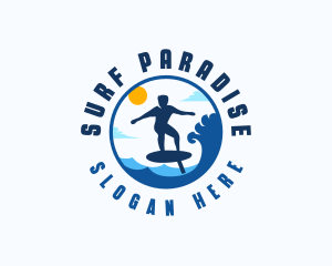 Foil Surfing Beach logo design