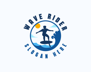 Foil Surfing Beach logo design