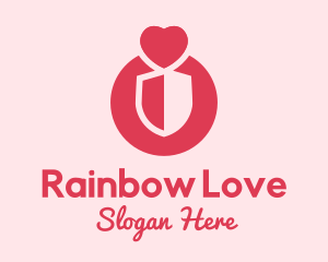 Heart Love Shield  logo design