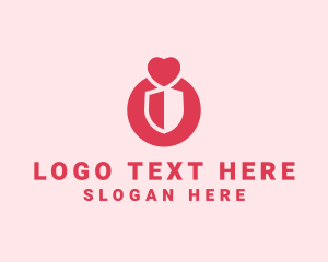 Heart Love Shield  Logo