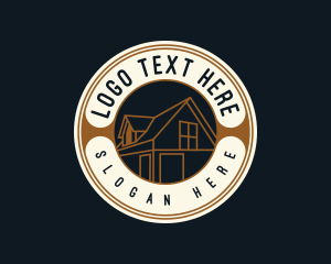 Construction - House Roof Badge logo design