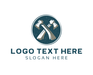 Rustic - Axe Lumberjack Logging logo design