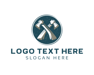 Engraved - Axe Lumberjack Logging logo design