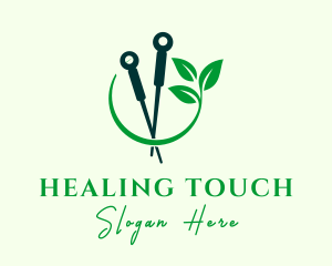 Acupuncturist - Nature Acupuncture Needle logo design