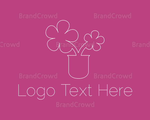 Flower Pot Outline Logo