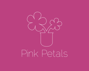 Flower Pot Outline logo design