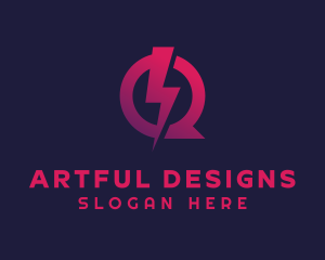 Gradient Bolt Letter Q logo design