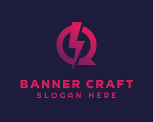 Gradient Bolt Letter Q logo design