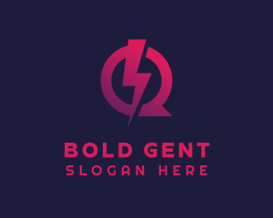 Gradient Bolt Letter Q logo design