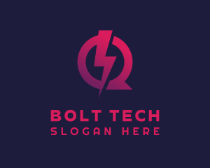 Bolt - Gradient Bolt Letter Q logo design