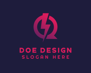 Gradient Bolt Letter Q logo design