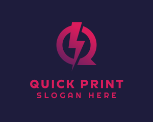 Gradient Bolt Letter Q logo design