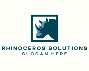 Rhinoceros - Wild Rhinoceros Safari logo design