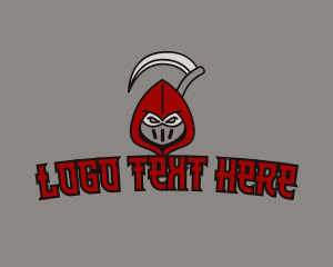Hood - Red Ninja Scythe logo design
